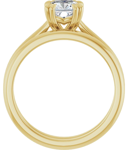 Sužadėtuvių Žiedas „Solitaire“ 585 Geltonojo Aukso Cushion 6mm (7)