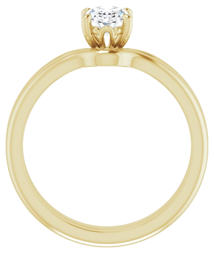 Sužadėtuvių Žiedas „Solitaire“ 585 Geltonojo Aukso Oval 7mm x 5mm (7)