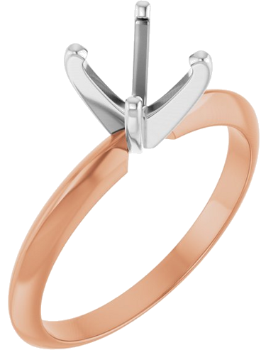 Sužadėtuvių Žiedas „Light Solitaire“ 585 Baltojo Ir Rožinis Aukso Round 6mm x 6.6mm (1)