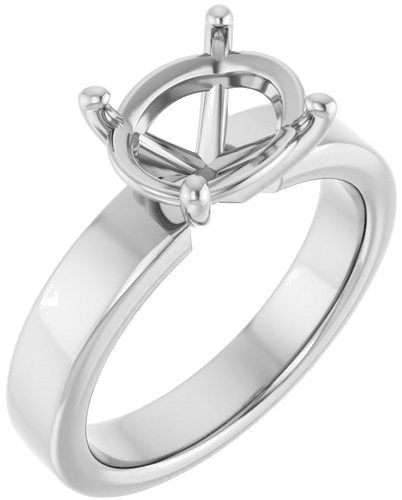 Sužadėtuvių Žiedas „Solitaire“ 585 Baltojo Aukso Oval 10mm x 8mm (1)