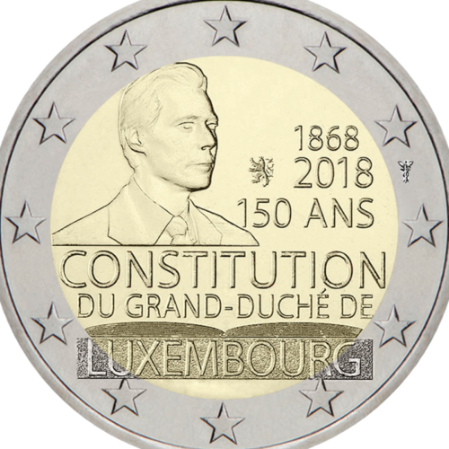 2018 Liuksemburgas Konstitucija 2 eurų moneta (2)
