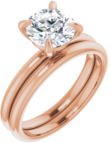 14K Rose  7.4 mm Round Solitaire Engagement Ring Mounting (6)