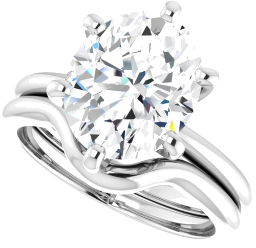 14K White  11x9 mm Oval Solitaire Engagement Ring Mounting (10)