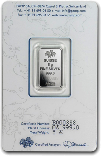 5 г Серебряный слиток PAMP Fortuna (2)