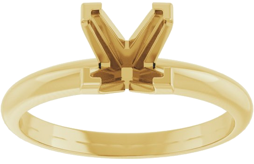 Sužadėtuvių Žiedas „V-End Solitaire“ 585 Geltonojo Aukso Square 6mm (3)