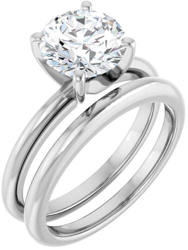 Platinum  8 mm Round Solitaire Engagement Ring Mounting (6)