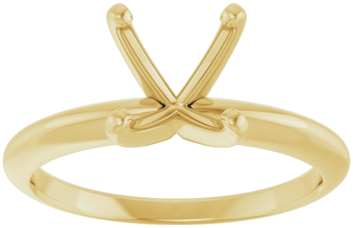 14K Yellow 7.8-8.6 mm Round 4-Prong Comfort-fit Solitaire Ring Mounting (3)
