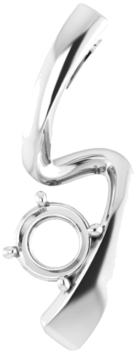 Pakabukas „Freeform Solitaire“ 585 Baltojo Aukso Round 5.2mm (1)