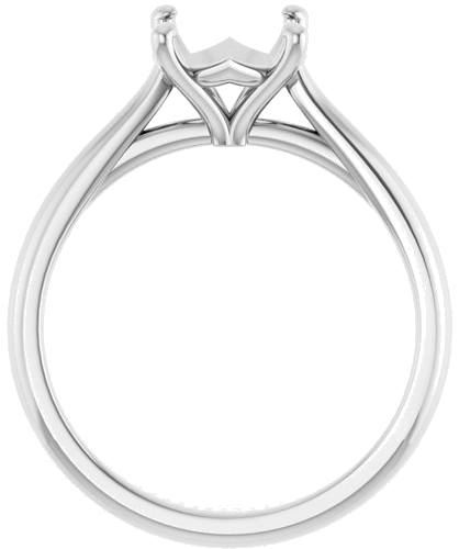 14K White 8 mm Round Solitaire Engagement Ring Mounting (2)