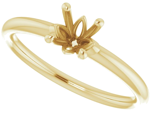 14K Yellow 5.2 mm Round Solitaire Engagement Ring Mounting (5)