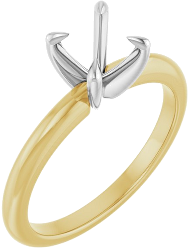 Sužadėtuvių Žiedas „Solitaire“ 585 Baltojo Ir Geltonojo Aukso Round 6.5mm (1)