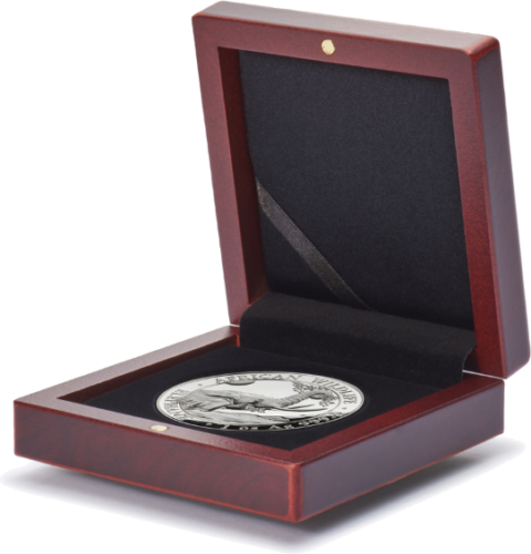 Medinė dėžutė vienai 60 mm. monetai Volterra (1)