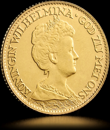 10 гульденов Королевство Нидерландов Вильгельмина (1911-1923) золотая монета (3)
