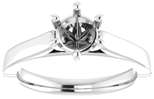 Sužadėtuvių Žiedas „Solitaire“ 585 Baltojo Aukso Round 6mm (3)