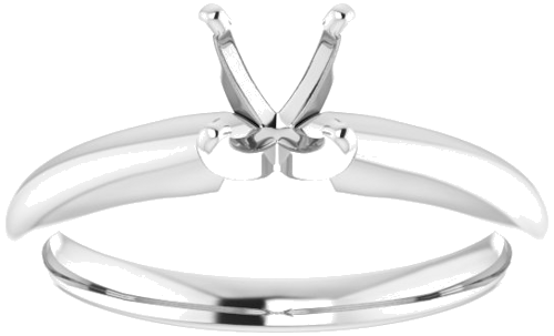 Sužadėtuvių Žiedas „Solitaire“ 585 Baltojo Aukso Round 5mm x 5.3mm (3)