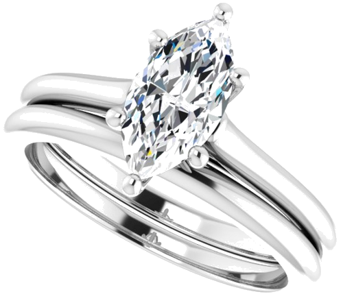 14K White 10x5 mm Marquise Solitaire Engagement Ring Mounting (10)