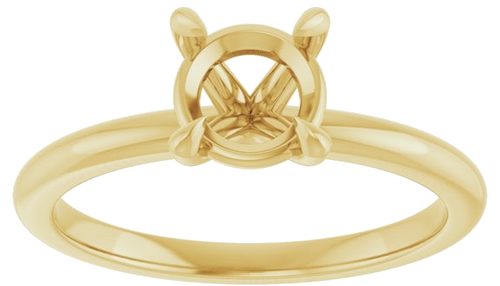 14K Yellow 6.5 mm Round Solitaire Engagement Ring Mounting (3)