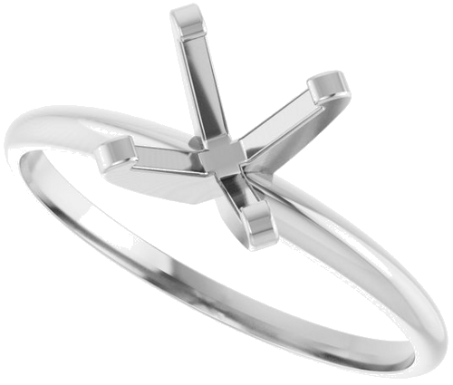 14K White 5 x 5 mm Square Ultra-Lightweight Solitaire Engagement Ring Mounting (5)