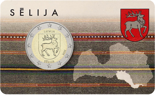 2025 Latvija Sēlija 2 eiro monēta BU kartītē (1)