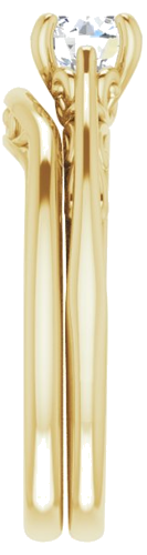 Sužadėtuvių Žiedas „Solitaire“ 585 Geltonojo Aukso Round 5.8mm (14)