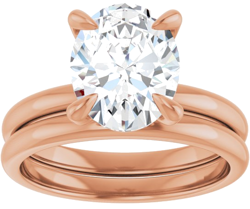 Sužadėtuvių Žiedas „Solitaire“ 585 Rožinis Aukso Oval 10mm x 8mm (8)