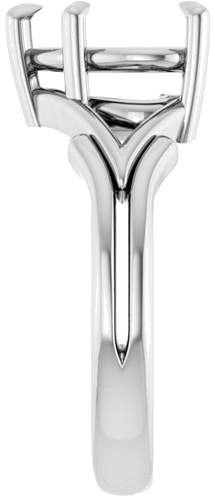 14K White 9x9 mm Heart Solitaire Engagement Ring Mounting (4)