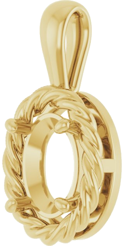 14K Yellow  8x6 mm Oval Pendant Mounting (2)