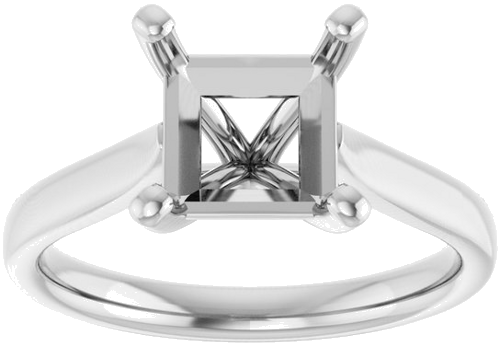 Sužadėtuvių Žiedas „Solitaire“ 585 Baltojo Aukso Square 7mm (3)
