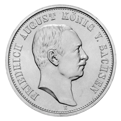 3 markės Fredirichas Augustas III (1908-1913) Vokietijos imperija sidabrinė moneta (1)