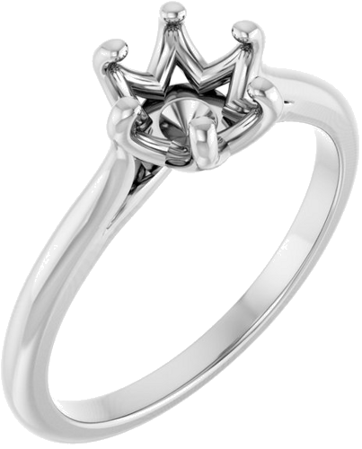 Platinum 7 mm Round Solitaire Engagement Ring Mounting (1)