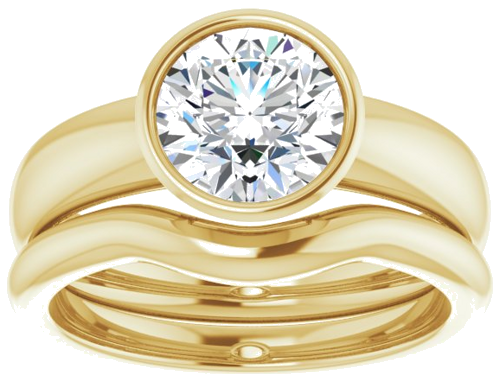 14K Yellow 7.4 mm Round Engagement Ring Mounting (8)