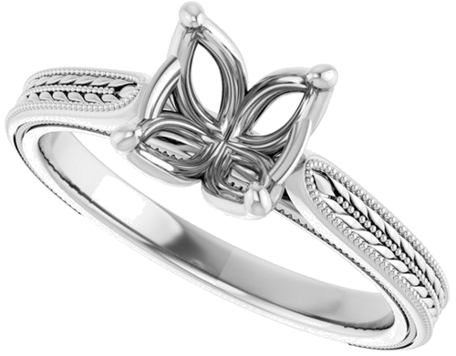 Sužadėtuvių Žiedas „Solitaire“ 14k white gold Round 7.4mm (5)
