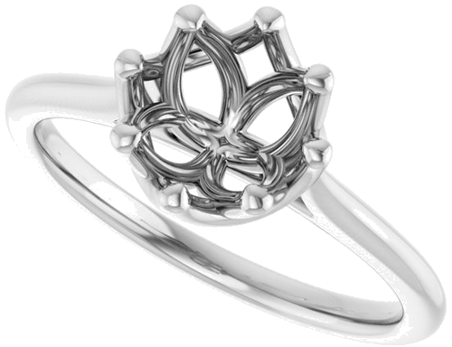 14K White 7 mm Round Solitaire Engagement Ring Mounting (5)