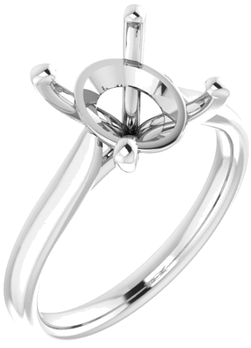 Sužadėtuvių Žiedas „Solitaire“ 950 Platinos Oval 11mm x 9mm (1)