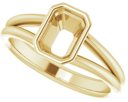 14K Yellow 7x5 mm Emerald Engagement Ring Mounting (5)