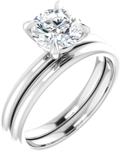 14K White  7 mm Round Solitaire Engagement Ring Mounting (6)