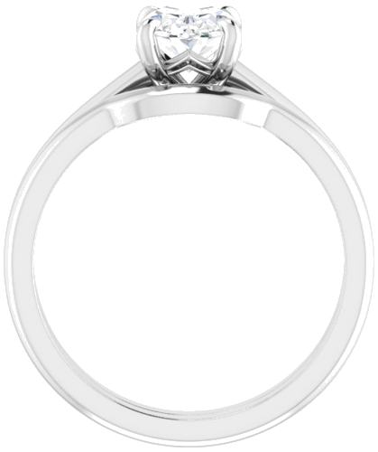 Platinum 8x6 mm Oval Solitaire Engagement Ring Mounting (7)