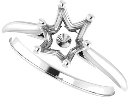 14K White 8x6 mm Oval Solitaire Engagement Ring Mounting (5)