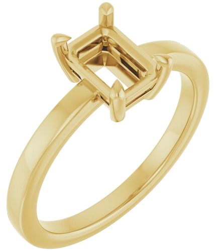 Sužadėtuvių Žiedas „Solitaire“ 585 Geltonojo Aukso Emerald 7mm x 5mm (1)