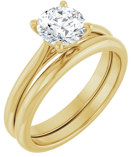 14K Yellow 6.5 mm Round Solitaire Engagement Ring Mounting (6)