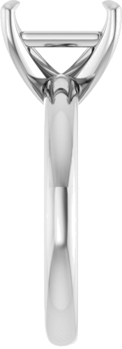 14K White 9x7 mm Emerald Solitaire Engagement Ring Mounting (4)