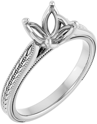 Sužadėtuvių Žiedas „Solitaire“ 14k white gold Round 7.4mm (1)