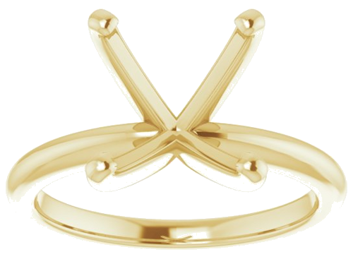 14K Yellow  12x10 mm Oval Solitaire Engagement Ring Mounting (3)