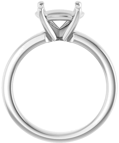 14K White 10x8 mm Oval Solitaire Engagement Ring Mounting (2)