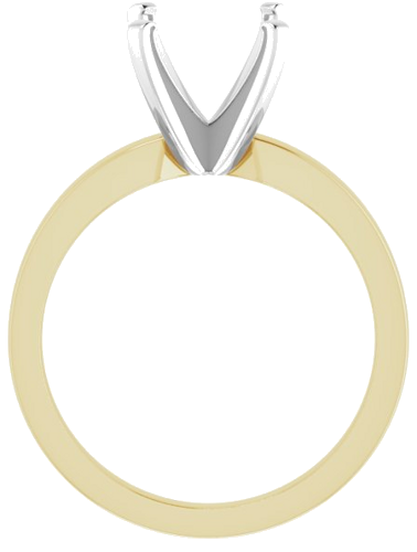 14K Yellow White 6.5x6.5 mm Square Solitaire Engagement Ring Mounting (2)