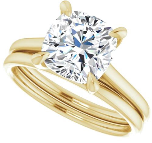 14K Yellow  8 mm Cushion Solitaire Engagement Ring Mounting (10)