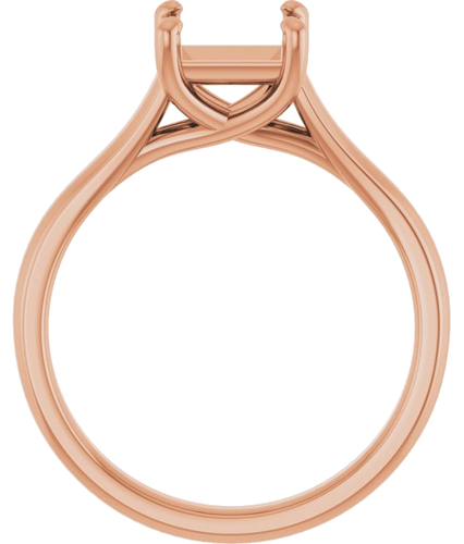 Sužadėtuvių Žiedas „Solitaire“ 585 Rožinis Aukso Square 6mm (2)