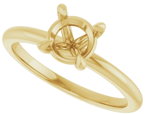 Sužadėtuvių Žiedas 585 Geltonojo Aukso Round 6.5mm (5)