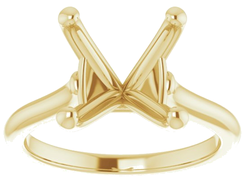 14K Yellow 10 mm Cushion Solitaire Engagement Ring Mounting (3)