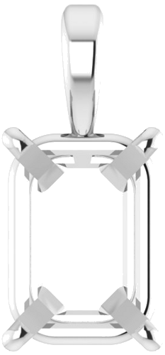 Pakabukas „Emerald 4-Prong Solitaire“ 585 Baltojo Aukso Emerald 8.5mm x 6mm (1)